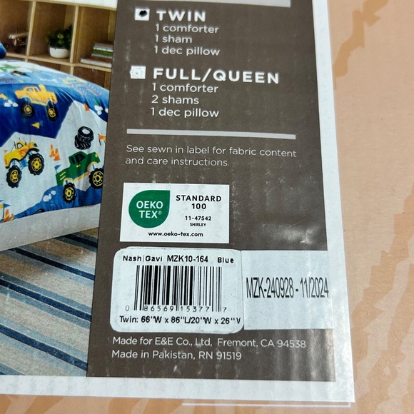 BRAND NEW Mi Zone Kids Comforter Bedding Set Blue Tractor Theme - Twin Size - Picture 6 of 6
